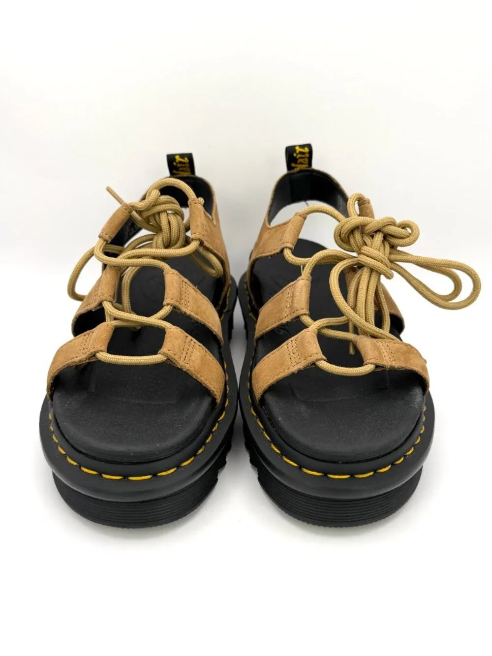 Dr. Martens Nartilla Women's Savannah Tan Suede Lace-Up Gladiator Sandals US 8 M
